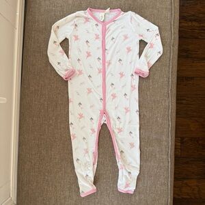 Kyte Baby White/Pink Pegasus & Mermaid Print Snap Romper Toddler Girls 18-24M